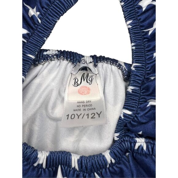 Mia Belle Girls 10/12 Patriot Stars Top and Striped Short Set 4th of July Outfit - Picture 6 of 11